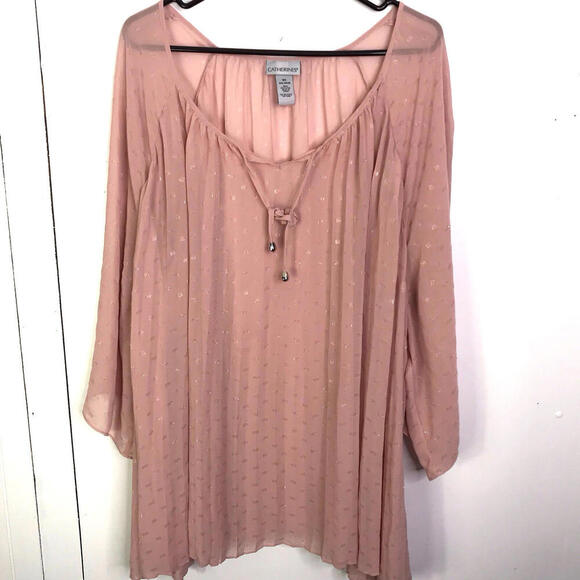 Catherine Tops Womens 5X 4 Piece Bundle Popover Button Downs Red Polka Dot White - Picture 1 of 15